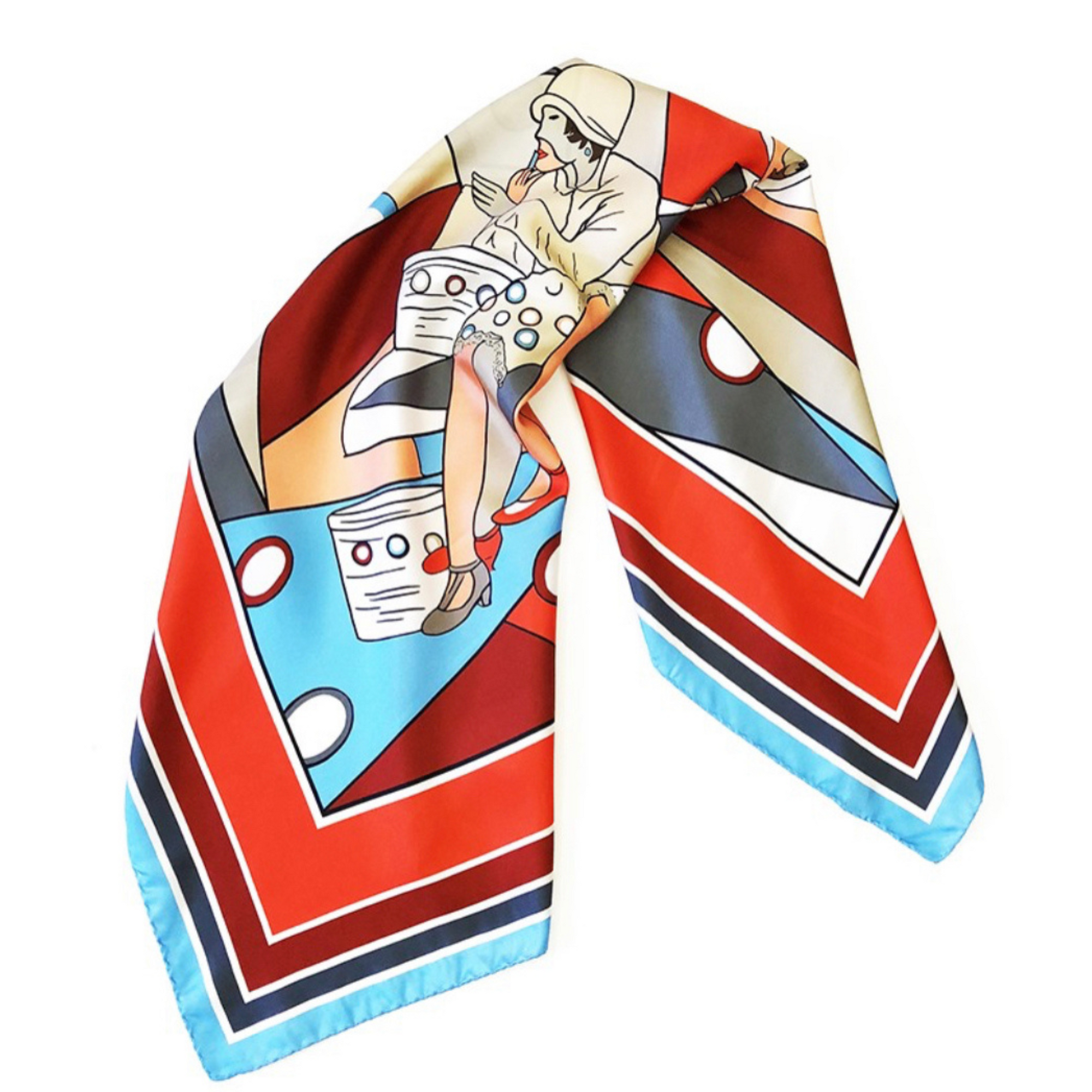 Foulard donna rossa corallo