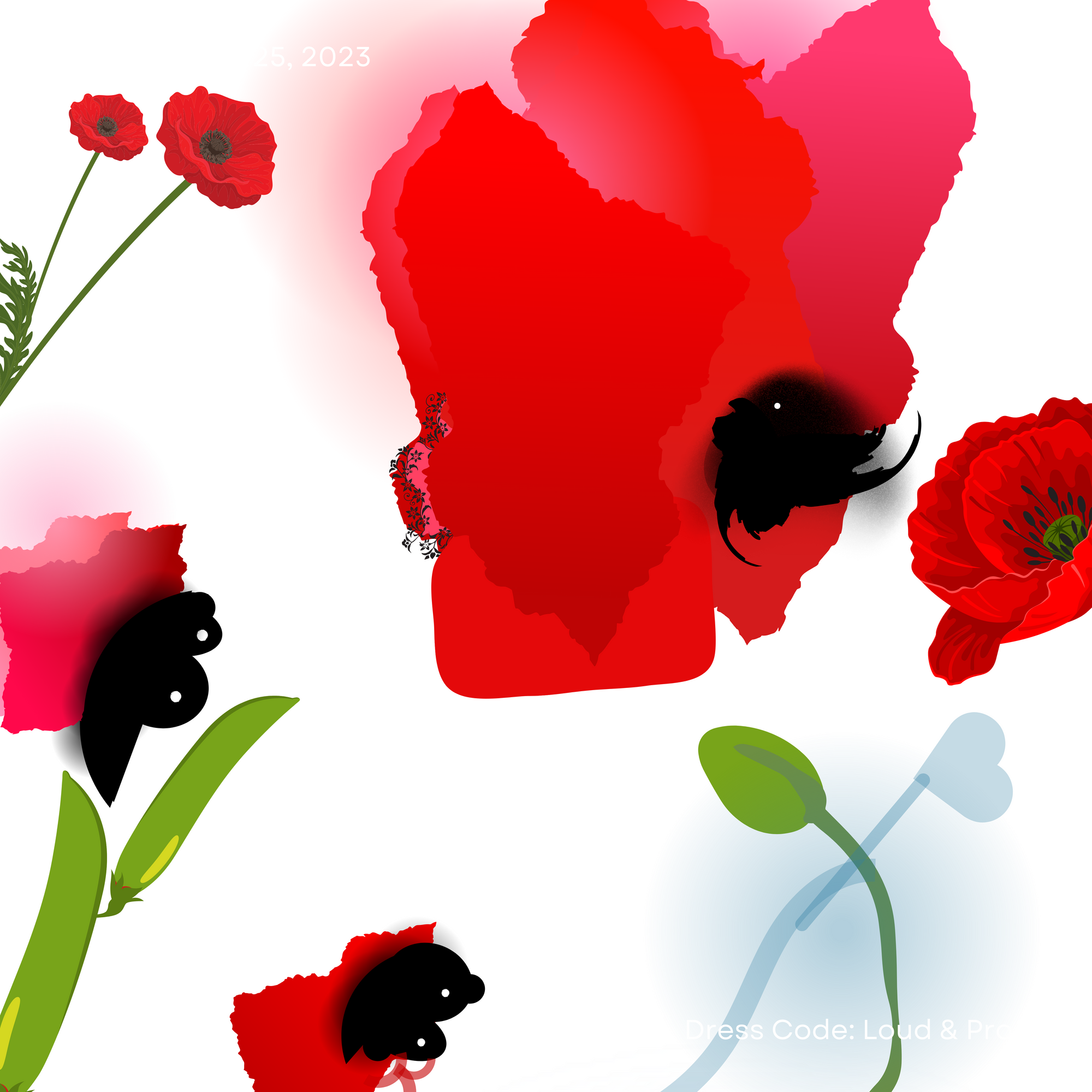 Silk scarf floral design