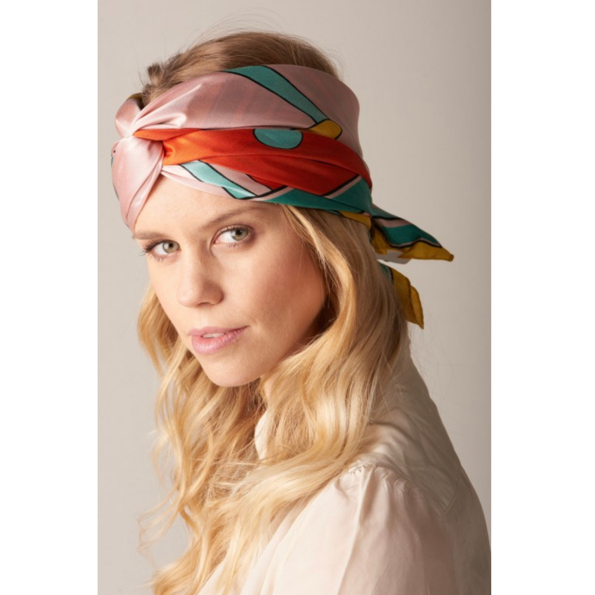 Foulard donna rossa corallo